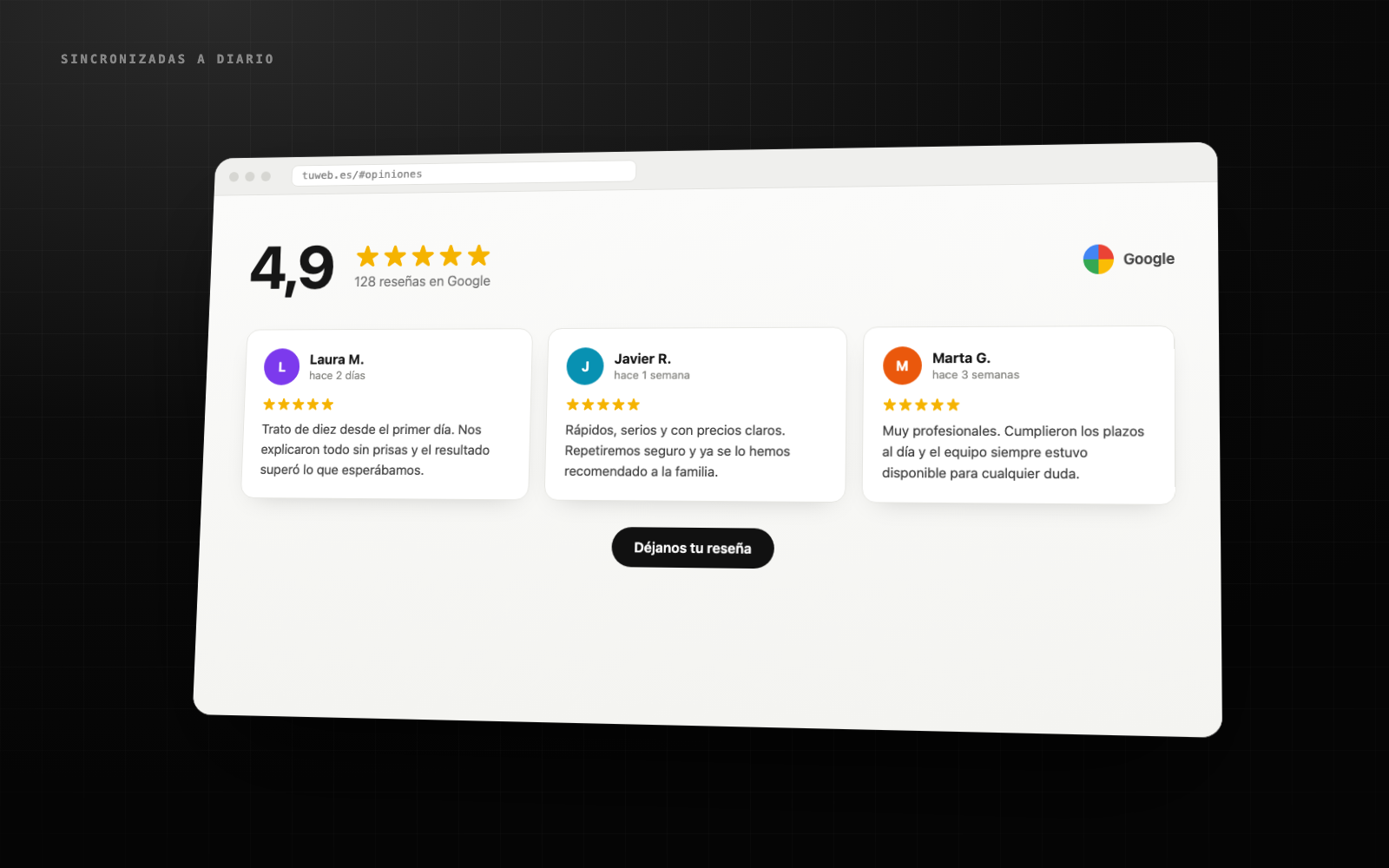 Extra: reseñas de Google